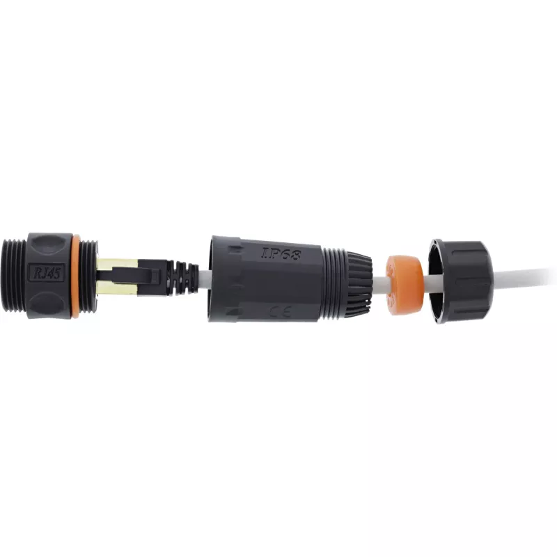 Acoplador Cat.6A InLine, à prova de água IP68, 2x RJ45 F/F, 1:1