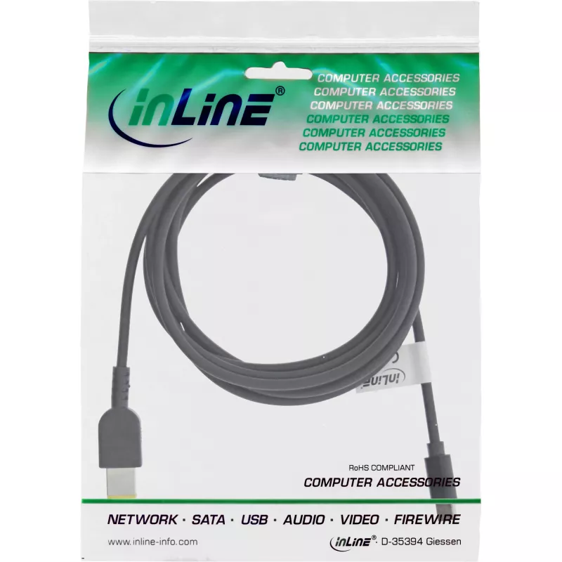 Cabo de carregamento InLine USB-C para portátil Lenovo (retangular), 2 m