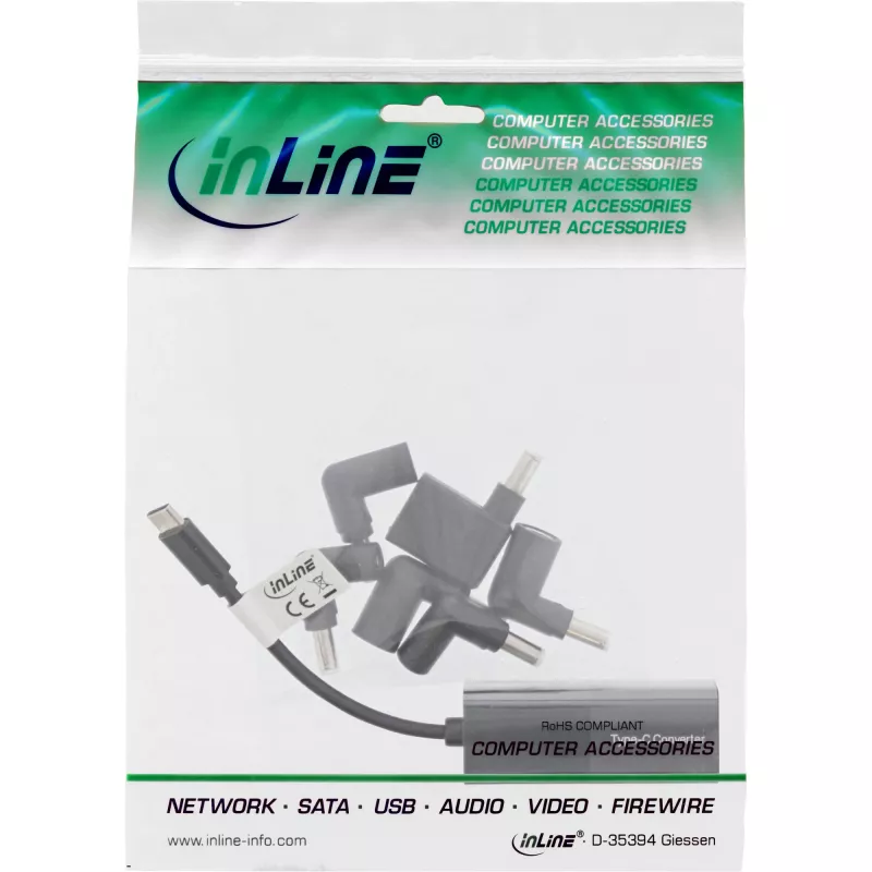 Fonte de alimentação InLine portátil 26679 USB-C conjunto de carregamento 7 em 1
