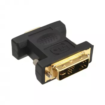 Adaptador DVI-A InLine DVI 12+5 macho para VGA 15HD fêmea dourado