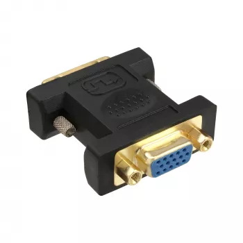 Adaptador DVI-A InLine DVI 12+5 macho para VGA 15HD fêmea dourado