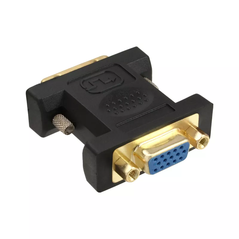 Adaptador DVI-A InLine DVI 12+5 macho para VGA 15HD fêmea dourado