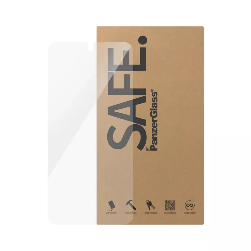 Película protetora de ecrã em vidro temperado PanzerGlass SAFE para Samsung Galaxy A55 5G — Ultra-Wide Fit, resistente a riscos e choques, 50 unid.