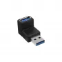 Adaptador USB 3.0 Type-A macho / Type-A fêmea angular 90° InLine 35300R