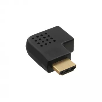 Adaptador HDMI InLine macho fêmea angular lateralmente para a direita dourado 17600T