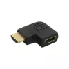 Adaptador HDMI InLine macho fêmea angular lateralmente para a direita dourado 17600T