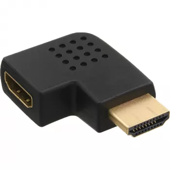 Adaptador HDMI InLine macho fêmea angular lateralmente para a esquerda dourado 17600S