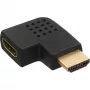 Adaptador HDMI InLine macho fêmea angular lateralmente para a esquerda dourado 17600S