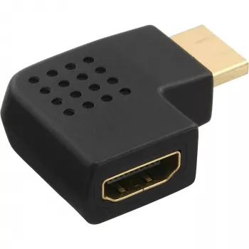 Adaptador HDMI InLine macho fêmea angular lateralmente para a esquerda dourado 17600S