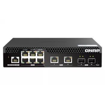 Switch de rede QNAP QSW-M2106R-2S2T Managed L2 10G Ethernet (100/1000/10000) 1U preto