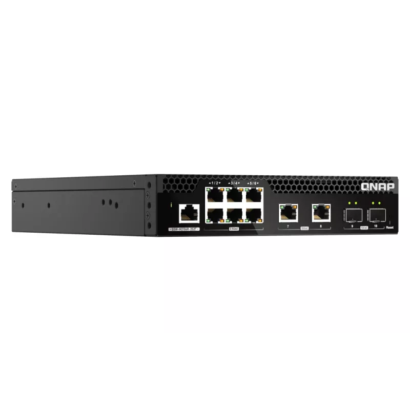 Switch de rede QNAP QSW-M2106R-2S2T Managed L2 10G Ethernet (100/1000/10000) 1U preto