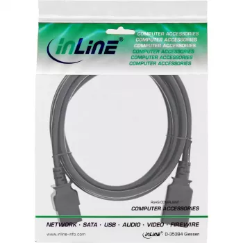 Cabo de alimentação InLine C19 / C20 3 polos IEC macho / fêmea preto 0,5 m