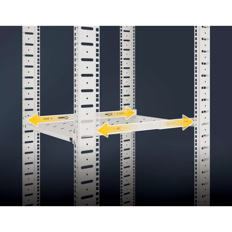Prateleira fixa Intellinet 19 polegadas (ajustável), 1U, profundidade da prateleira 750 mm, profundidade das calhas ajustável de 750 a 950 mm, máx. 20 kg, cinzento, garantia vitalícia