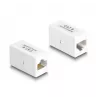 Delock 88133 adaptador RJ45 fêmea para RJ45 fêmea, Cat.6 UTP, branco