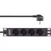 PDU 10 polegadas InLine, 4 tomadas Schuko, sem interruptor, 2 m, preto
