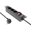 PDU 10 polegadas InLine, 3 tomadas Schuko, com interruptor, 2m, preto