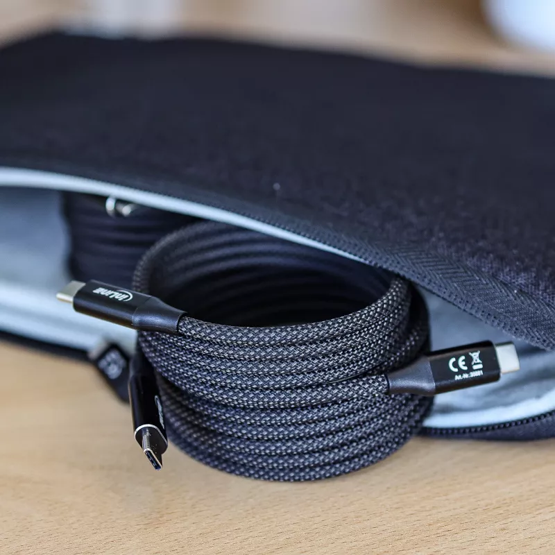 Cabo USB-C magnético InLine, USB-C macho/macho, 100W, preto, 2m