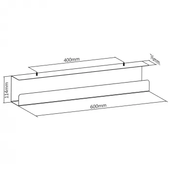 Sistema de gestão de cabos para secretária InLine 23190W — aço, branco, 114×600×76 mm