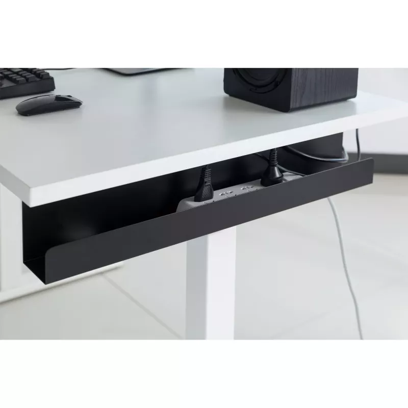 Sistema de gestão de cabos para secretária InLine 23190W — aço, branco, 114×600×76 mm