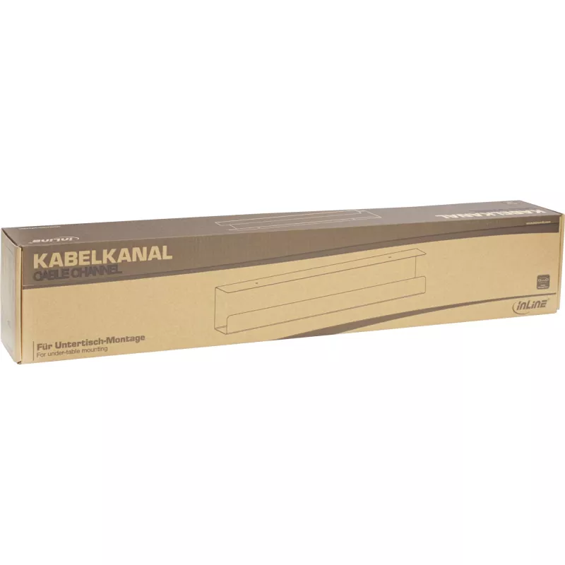 Sistema de gestão de cabos para secretária InLine 23190W — aço, branco, 114×600×76 mm