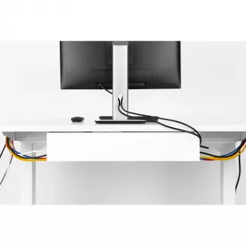 Sistema de gestão de cabos para secretária InLine 23190B, aço, preto, 114×600×76 mm