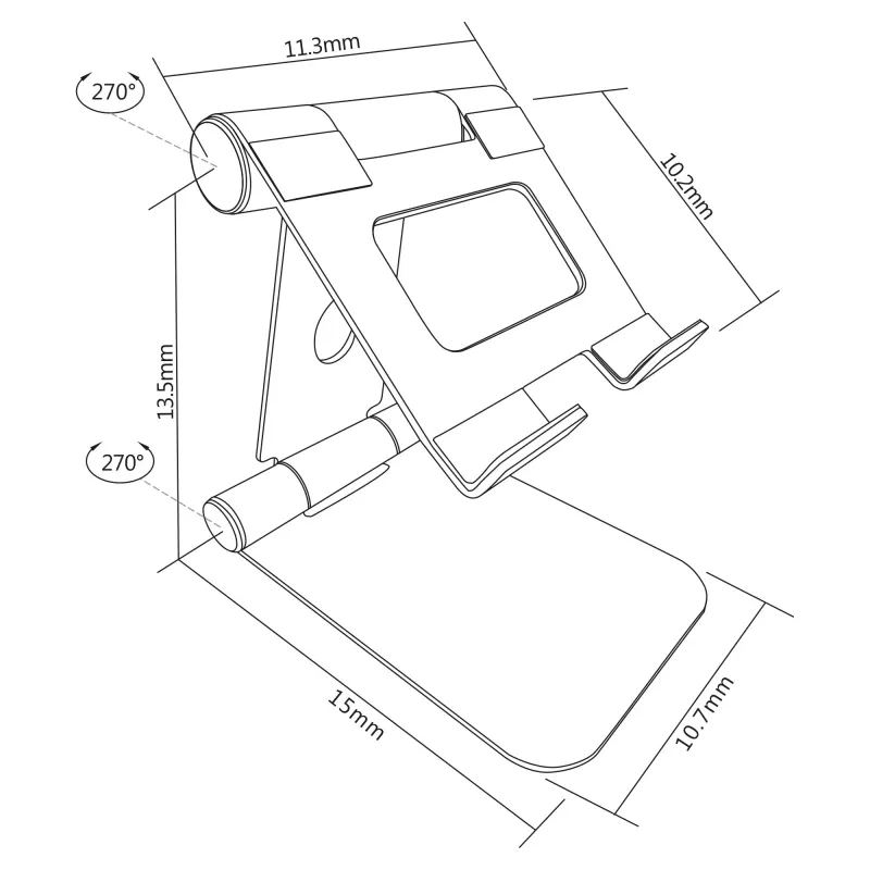 Suporte para tablet InLine 55728 alumínio universal até 13 polegadas