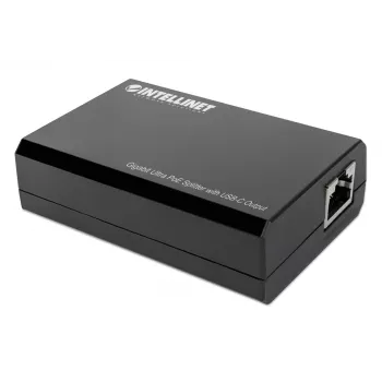 Splitter PoE Intellinet com saída USB-C, PoE++ / 4PPoE, Gigabit Ultra, IEEE 802.3bt, portas de entrada e saída RJ45, saída USB-C até 45 W