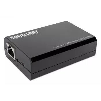 Splitter PoE Intellinet com saída USB-C, PoE++ / 4PPoE, Gigabit Ultra, IEEE 802.3bt, portas de entrada e saída RJ45, saída USB-C até 45 W