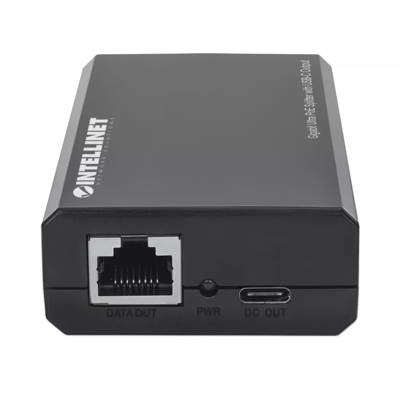 Splitter PoE Intellinet com saída USB-C, PoE++ / 4PPoE, Gigabit Ultra, IEEE 802.3bt, portas de entrada e saída RJ45, saída USB-C até 45 W