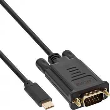 Cabo de ecrã USB InLine, USB-C macho / VGA macho (DP Alt Mode), preto, 2 m