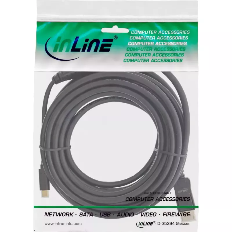 Cabo de ecrã USB InLine, ficha USB-C macho para ficha DisplayPort macho, 2 m