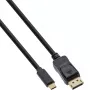 Cabo de ecrã USB InLine, ficha USB-C macho para ficha DisplayPort macho, 2 m