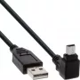Ficha USB Type-A macho / ficha Mini 5 pinos macho angular 90° preto 1 m InLine 34110