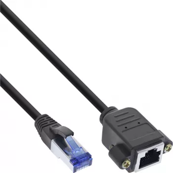 InLine cabo de rede extensão de encastrar, S/FTP (PiMf), Cat.6A, LSZH, cobre, 0,5 m