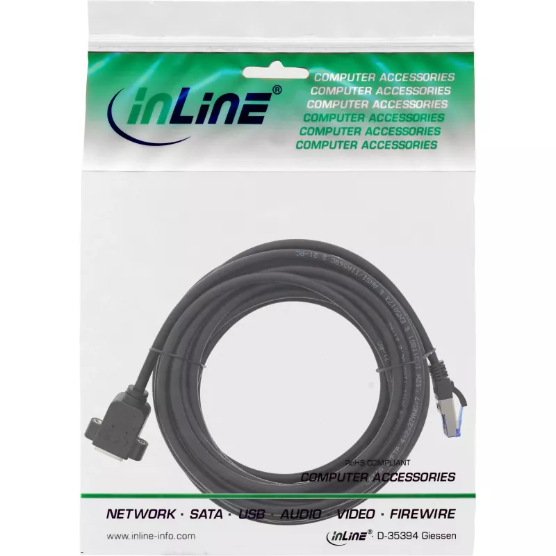 InLine cabo de rede tomada de encastrar, S/FTP (PiMf), Cat.6A, LSZH, cobre, 7,5 m