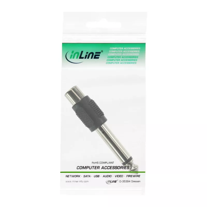 Adaptador de áudio InLine 6,3mm macho RCA mono fêmea 99322