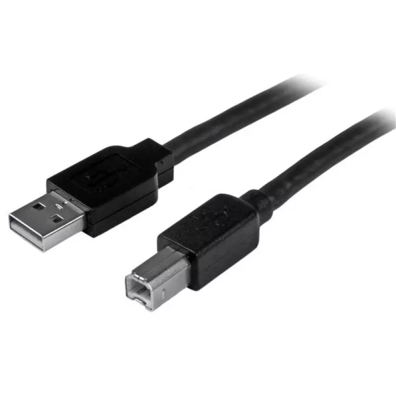 Cabo USB 2.0 ativo A para B StarTech.com 15m, cabo longo para impressora USB, 1x USB-A (M), 1x USB-B (M) – preto