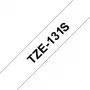 Fita de etiquetagem Brother TZE131S preto sobre transparente TZe
