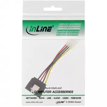 Cabo adaptador de alimentação SATA InLine 3,5 polegadas / SATA de 15 pinos com bloqueio 0,15 m