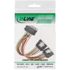 Cabo de alimentação SATA em Y InLine conector fêmea / 2x conector macho com bloqueio de segurança, 0,30 m