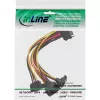 Cabo de alimentação SATA InLine 1 para 4 conector fêmea / 4x conector macho SATA em ângulo com bloqueios 0,30 m