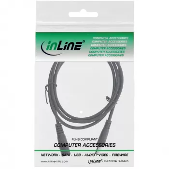 Cabo de extensão DC InLine, conector macho/fêmea DC 5,5x2,1 mm, preto, 0,5 m