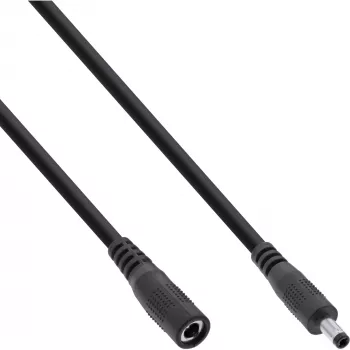 Cabo de extensão DC InLine, conector macho/fêmea DC 4,0x1,7 mm, preto, 1 m