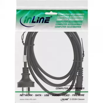 Cabo de alimentação InLine Austrália, para portátil, preto, 2 m