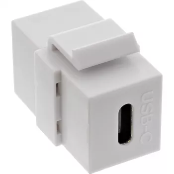 Módulo encaixável USB 3.1 InLine, conector fêmea/conector fêmea USB-C, caixa branca