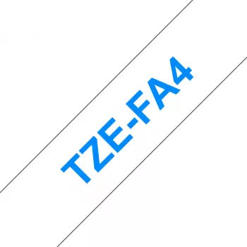 Fita de etiquetar Brother TZE-FA4 azul sobre branco