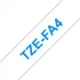 Fita de etiquetar Brother TZE-FA4 azul sobre branco