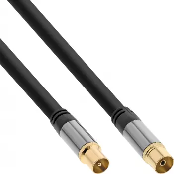 InLine Premium Cabo de antena, com 4 blindagens, >110 dB, preto, 10 m
