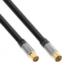 InLine Premium Cabo de antena, com 4 blindagens, >110 dB, preto, 10 m