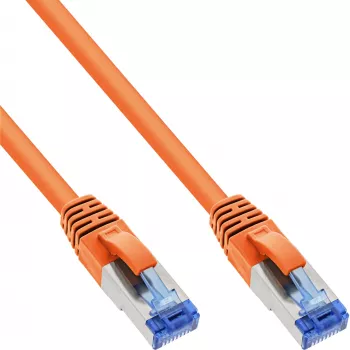 Cabo de rede InLine S/FTP PiMF Cat.6A sem halogéneos 500MHz laranja 3m